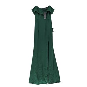 Lulus Women's Song of Love Hunter Green Off-the-Shoulder Maxi Dress - XXS